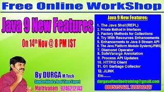 Java 9 New Features Online Training Demo by Durga Sir on 14112017  8PM [upl. by Hsenid]