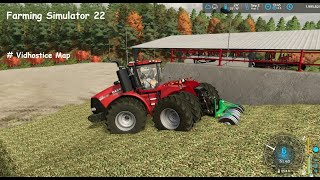 Compacting Silo to Make Silage Big Case Tractor in Action  FS 22 [upl. by Janerich]