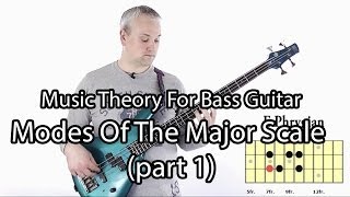 Modes of the Major Scale For Bass Guitar Part 1 [upl. by Ayotel704]