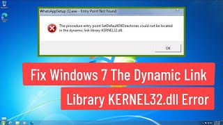 Fix Windows 7 The Dynamic link library KERNEL32dll Error [upl. by Aicelf]