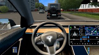 City Car Driving  Tesla Model 3  Normal Driving [upl. by Ecyob]