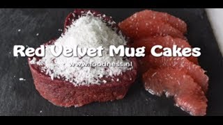 Healthy red velvet mug cakes  Foodnessnl [upl. by Dorkas]