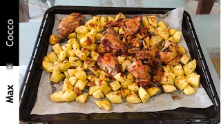 POLLO con PATATE al FORNO come ottenere una carne morbidissima [upl. by Sueaddaht875]