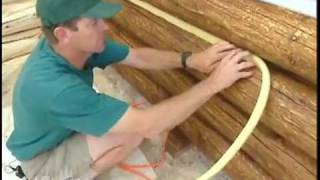 How To Caulk a Log Home Wide Cracks [upl. by Carrie]