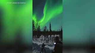 Spectacular Northern Lights Dazzle Onlookers in Alaska [upl. by Hufnagel]