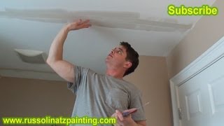 DIY  Repair Cracks in the Ceiling by Removing Old Drywall Tape Part 4  Drywall Repair [upl. by Varian173]