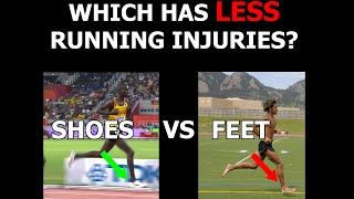 Running Tips Less Injury Barefoot vs Shoes [upl. by Heisser]