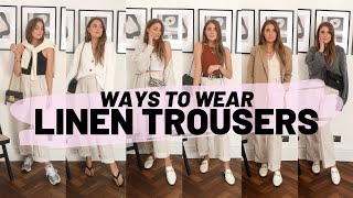 How To Style Arket Linen Trousers  10 Summer Outfit Ideas  Sinead Crowe [upl. by Wilburt617]