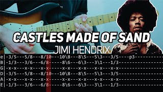 Jimi Hendrix  Castles Made of Sand Guitar lesson with TAB [upl. by Gimpel]