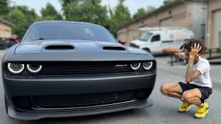 I FINALLY FINISHED WRAPPING MY DODGE CHALLENGER SCAT PACK 392 BLACK GHOST🥷🏽 [upl. by Nnahteb290]