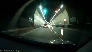 Driving the wrong way through Penmaenbach Tunnel on the A55 near Penmaenmawr CymruWales 1224 [upl. by Talyah]