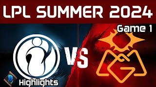 IG vs OMG Highlights Game 1 LPL Summer 2024 Invictus Gaming vs Oh My God by Onivia [upl. by Caughey]