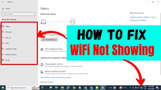 How To Fix WiFi Is Not Showing In Windows 10  Fix Missing WiFi [upl. by Arag]