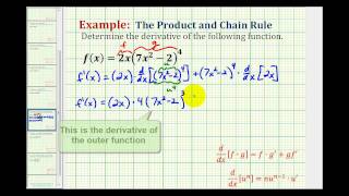 Ex 1 Determine a Derivative Using the Chain Rule and Product Rule [upl. by Argela]