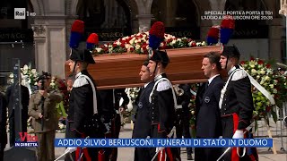 Addio Silvio Berlusconi funerali di Stato in Duomo  La Vita in diretta  14062023 [upl. by Nwonknu]