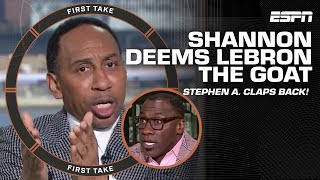 Stephen A HITS BACK over Shannons LeBron GOAT talk  challenges Mulkey  First Take YT Exclusive [upl. by Nivloc]