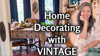 How to Decorate with Vintage and Antiques  Budget Friendly Interior Design Tips  Cozy Home Tour [upl. by Nedry]