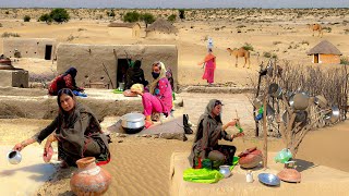 Desert Women Morning Routine In Hot Summer Pakistan  Village Life Pakistan  Desert Village Food [upl. by Enelad714]