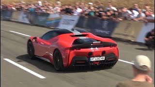 Ferrari SF90 Novitec Exhaust LAUNCH CONTROL amp FAST ACCELERATIONS [upl. by Klement]