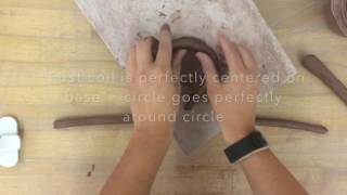 Ceramics How to Create a Coil Pot using a Template [upl. by Nileek]