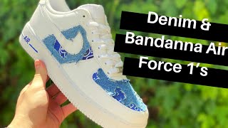 HOW TO MAKE RIPPED DENIM AIR FORCE 1S Easy Tutorial [upl. by Nbi222]