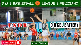 O D GEL BATTERY vs U N D R  Midget Division  SMB BASKETBALL 🏀 LEAGUE S FELICIANO [upl. by Lipps]