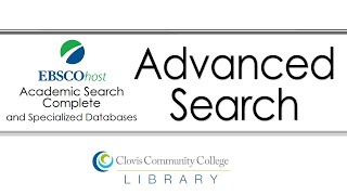 EbscoHost Databases Advanced Search [upl. by Oiciruam]