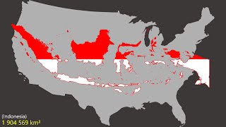 United States Contiguous VS All other Countries Size Comparison [upl. by Shafer]