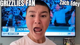 Grizzlies Fan Reacts to Zach Edey Draft Pick 2024 NBA Draft [upl. by Eannej165]