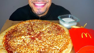 ASMR LITTLE CAESARS CHEESE PIZZA WITH RANCH SAUCE BIG BITES EATING SHOW MOUTH SOUNDS JERRY MUKBANG [upl. by Thordia]