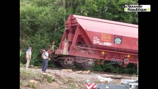 VIDEOTravaux sur la ligne ArgyBuzançais après le déraillem [upl. by Ahsilyt]