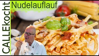 Nudelauflauf mit Schinken und Käse Lecker einfach schnell Rezept [upl. by Porett]