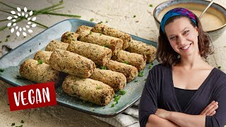 Knusprige Blumenkohl Kroketten selber machen Rezept  Vegan [upl. by Dorise724]