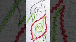 💥Very Pretty hand embroidery borderline design with silk😍😍 [upl. by Atiroc]