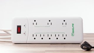 MaxLite 8 Outlet Energy Saving Power Strip w Surge Protection [upl. by Ahsekahs926]