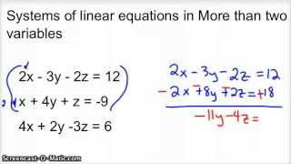 Solving Systems of Equations in three variables and three unknowns using elimination [upl. by Uol]