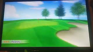 Wii sports resort golf flag shot 6 144 yards hole 14 [upl. by Eedebez929]