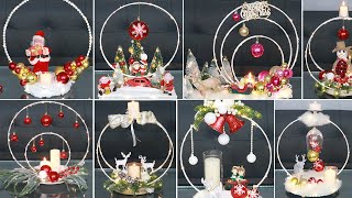 10 Elegant Christmas hoop Centerpiece Decoration Ideas Make in a jiff [upl. by Xuagram]