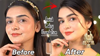 How To Avoid Cakey Foundation On Dry Skin  Flawless amp Smooth  Before amp After [upl. by Ahcas972]