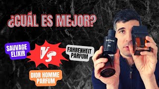 ¿CUÁL ES MEJOR  Dior Homme Parfum vs Sauvage Elixir vs Fahrenheit Parfum 🆚 🔥 [upl. by Olimac]