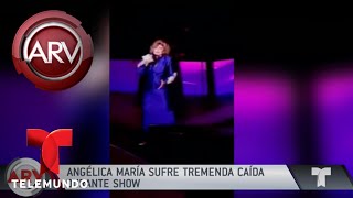 Tremenda caída de Angélica María durante su show  Al Rojo Vivo  Telemundo [upl. by Narrad93]