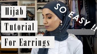 Hijab Tutorial with Earrings VERY BASIC ALMOST EFFORTLESS [upl. by Jaquiss792]