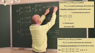 Equations paramétriques de droite n°1  Cartésiennes de droites  Implicite Explicite  vectorielle [upl. by Enilrem763]