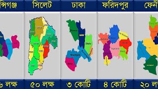 একনজরে বাংলাদেশের ৬৪ জেলার জনসংখ্যা ┇ আদমশুমারী ২০২২ [upl. by Akerboom]