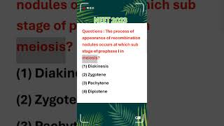 The process of appearance of recombination nodules occurs which sub stage of prophase I in meiosis [upl. by Cirded413]