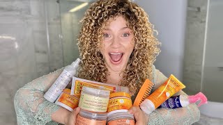 DRUGSTORE CURLY HAIR PRODUCT BATTLE amp REVIEW  Cantu vs SheaMoisture [upl. by Root]