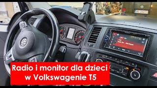 Radio i monitor podwieszany do Volkswagena T5 Multivan [upl. by Aissatan]