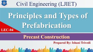 Lec04Principles amp Types of Prefabrication  Precast Construction  Civil Engineering [upl. by Ahsimed]