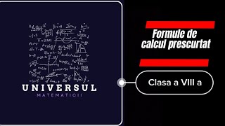 Formule de calcul prescurtat [upl. by Nallid323]