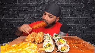 ASMR BRO BITES ONLY CORNDOGS CHEESY FRIES NOODLES KIMBAP ASMR [upl. by Massie]